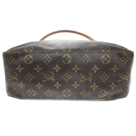 LOUIS VUITTON Logo Looping GM Shoulder Bag Monogram Leather Brown M51145 62HC011 - Picture 6 of 16